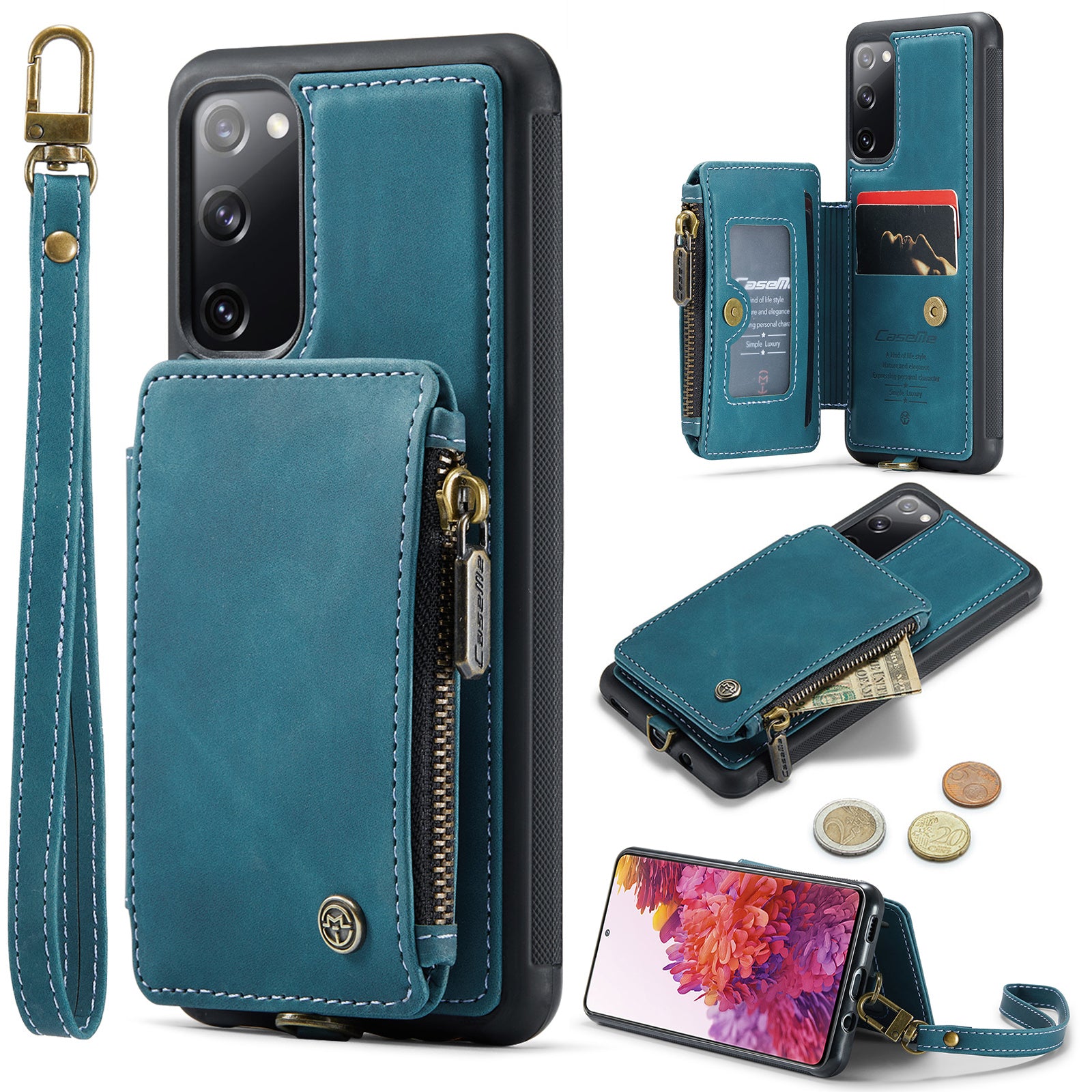 CASEME C20 Series for Samsung Galaxy S20 FE S20 FE 5G S20 FE 2022 S20 Lite RFID Blocking Zipper Pocket Phone Case PU Leather Coated TPU Cover Wallet Kickstand CASEME C20 Series for Samsung Galaxy S20 FE S20 FE 5G S20 FE 2022 S20 Lite RFID Blocking Zipper Pocket Phone Case PU Leather Coated TPU Cover Wallet Kickstand
